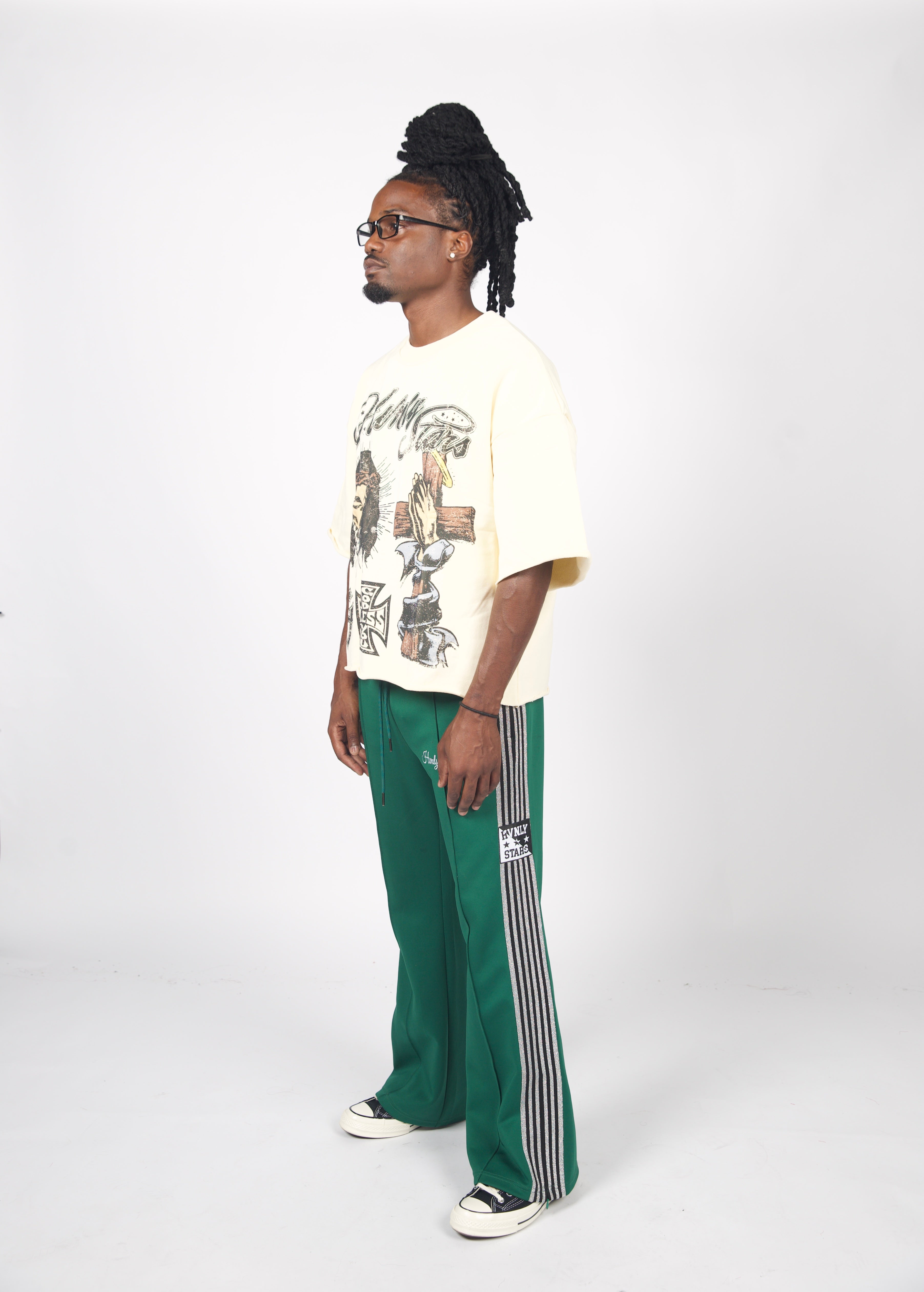Green Glitter Track Pants - Hvnlystars.com