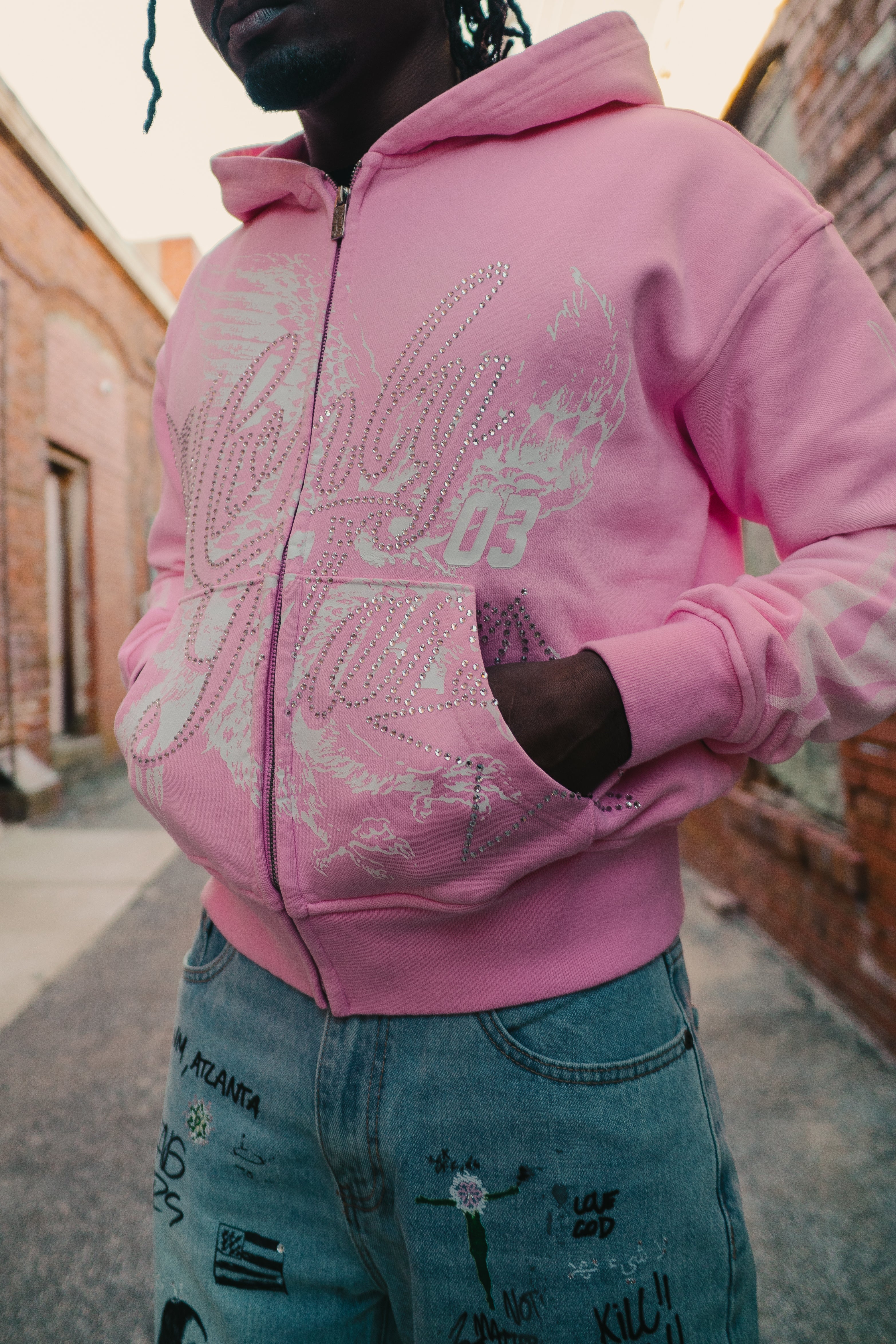 Rhinestone Eagle Hoodie - Hvnlystars.com