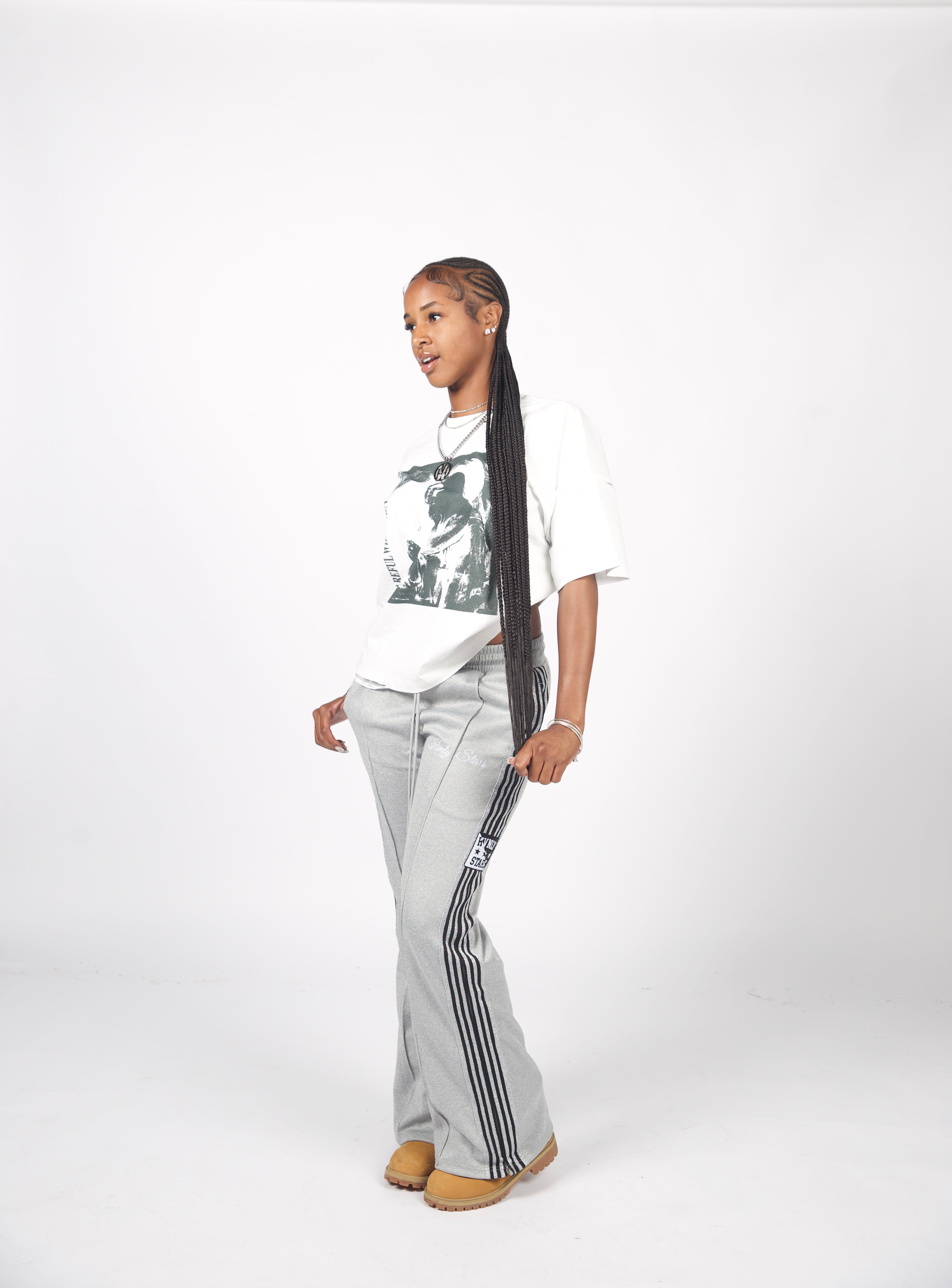 Grey Glitter Track Pants - Hvnlystars.com